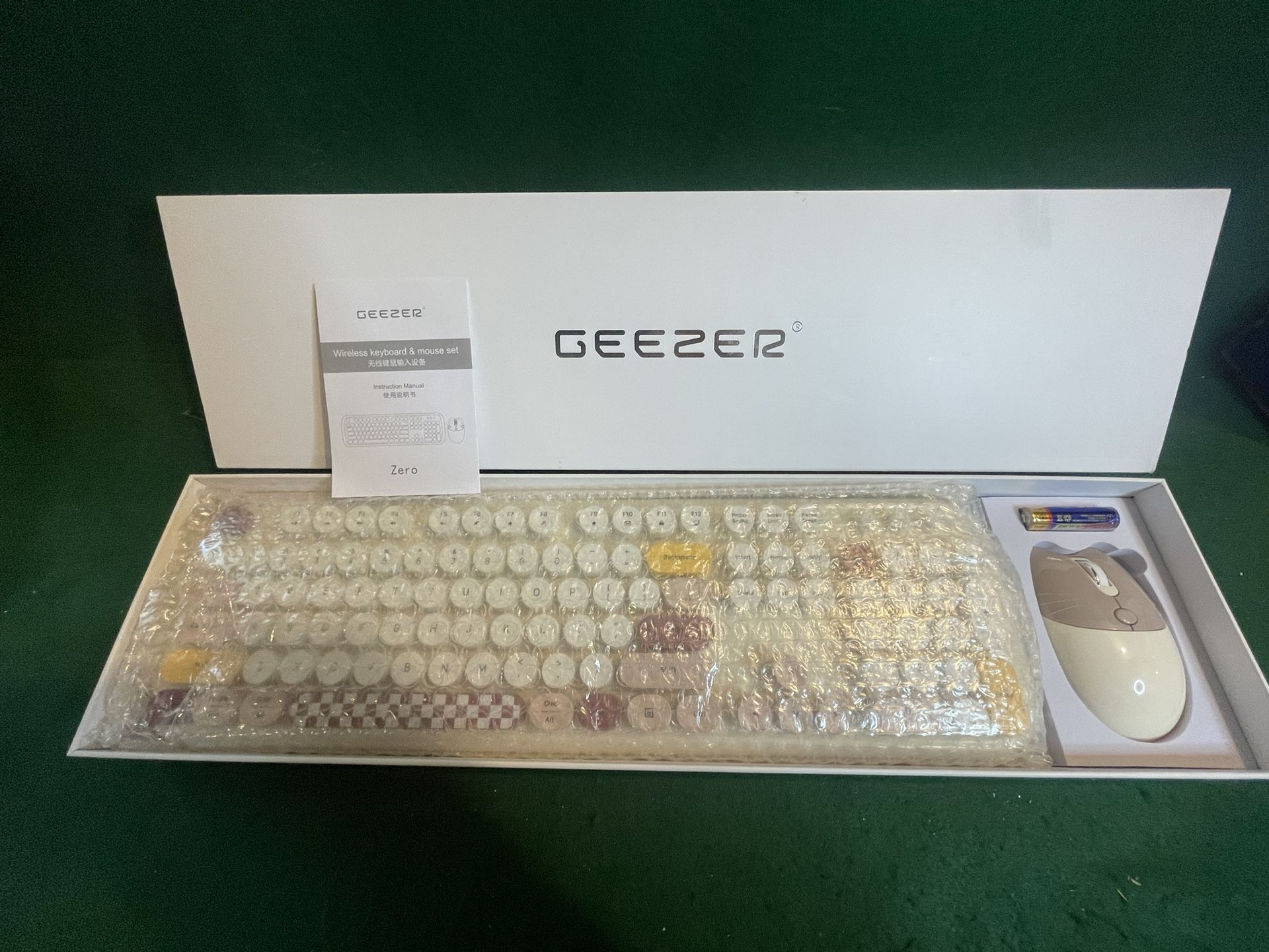 Geezer Zero Full Size 2.4GHz Wireless Mechanical Keyboard and Mouse—Still New in the Box