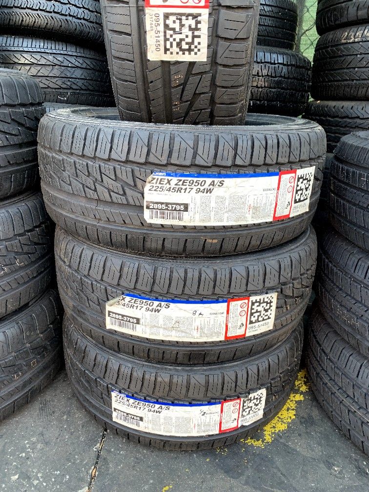 set of brand new tires 225/45R17 falken ZIEX ZE950 A/S for only $480 all four tires