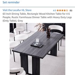 Rustic  Wood Kitchen Table 4-6 people 