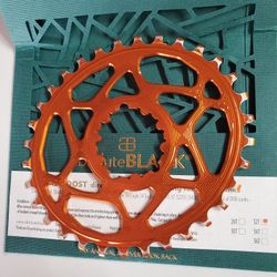 Absolute Black Oval Chainring 32t Orange