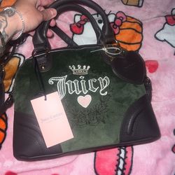 Juicy Couture Super Green Chocolate Heritage Dome Satchel