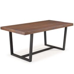 Walker Edison Aurora 72" Long Wood Rustic Dining Table