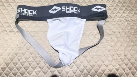 Shock Doctor Men’s Athletic Jockstrap Size Large – Gray/White