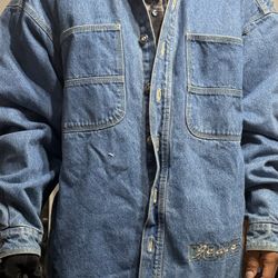 Vintage DOPE Jeans men’s XXL denim jacket with the 1940 and dopejeans embroidered on back & front. In good condition no rips or tears and all buttons 