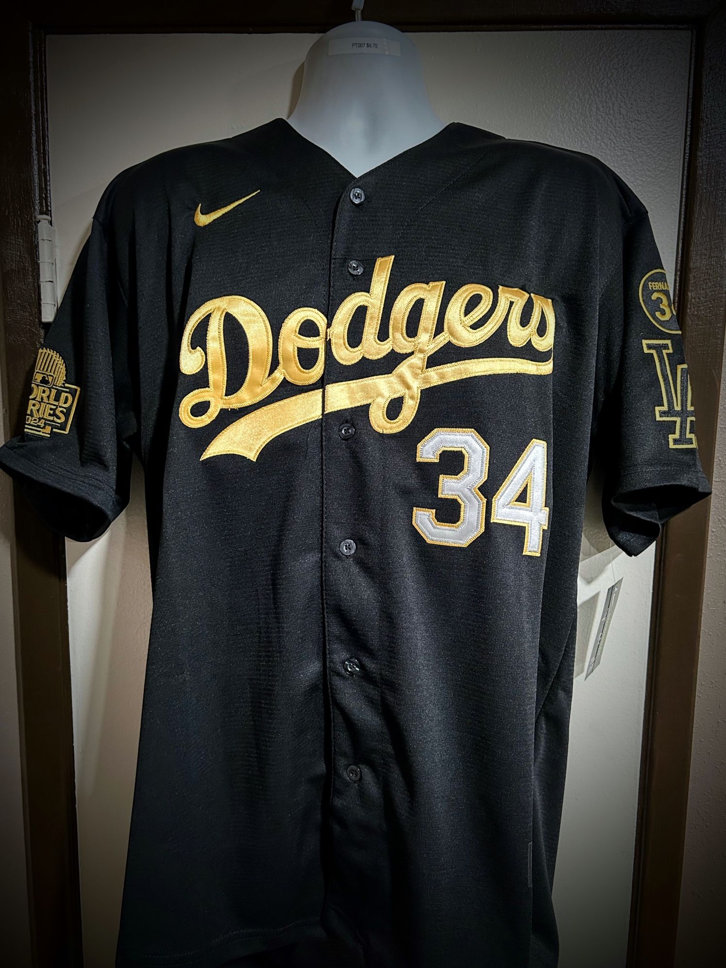 Los Angeles Dodgers #34 Fernando Valenzuela World Series Champion Baseball Jersey - S.M.L.XL.2X