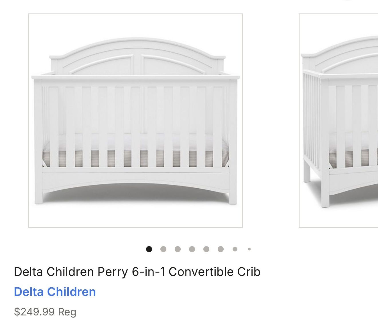 delta children perry 6 in 1 convertible crib -used