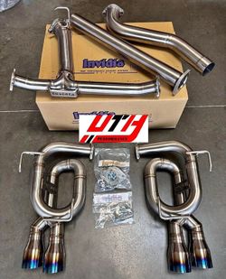 INVIDIA Twin Loop Titanium Tip Axle Back Exhaust +Midpipe Straight for WRX 22-26