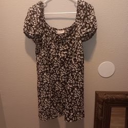No Boundaries Black and White Floral Mini Dress
