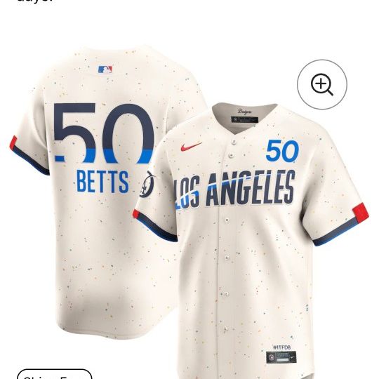 応援グッズ Nike Los Angeles Dodgers uniform 2XL Brand New Authentic Nike LA Dodgers City Connect Betts Jersey 2XL