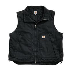 Carhartt Vest 2XL XXL Black Quick Duck Jefferson Canvas Thinsulate Full Zip