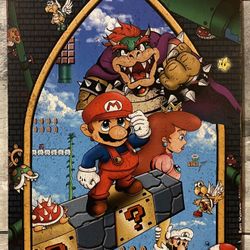 Nintendo Super Mario Bros. Metal Tin Sign Poster Retro Man Cave Game Room 8”x12”