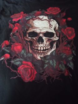 Red Roses Skull shirt. Black. MD. Mint. $10 OBO
