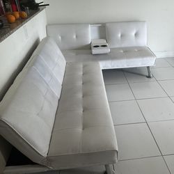 2 Convertible sofa Beds White Slight discoloration 80 For Both Together 