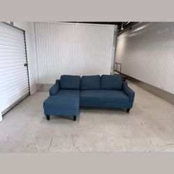 Comfy Blue Sectional Couch 