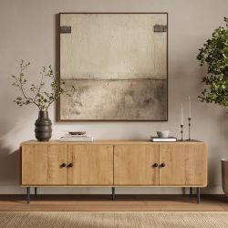 Mira Enclosed Storage Modern TV Stand with Rounded Edges, 64.5"W ，IF2632