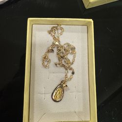 Cadena con dije 3 oros 14 k