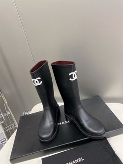 Chanel CC Logo Knee-High Rain Boots Sizes 6-10