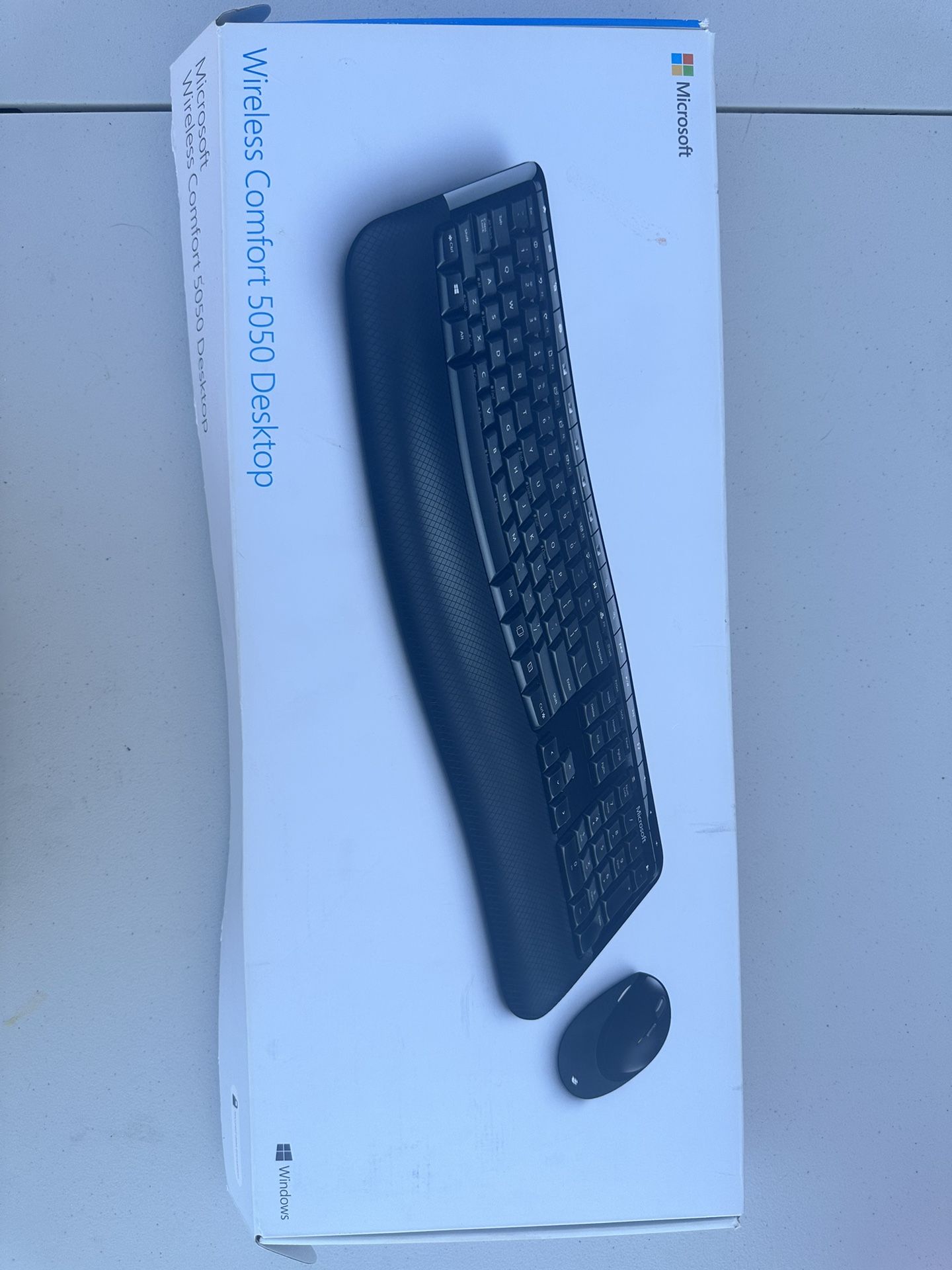 DELUX Bluetooth Wireless Split Ergonomic Keyboard Mouse Set Combo w/ Palm Rest