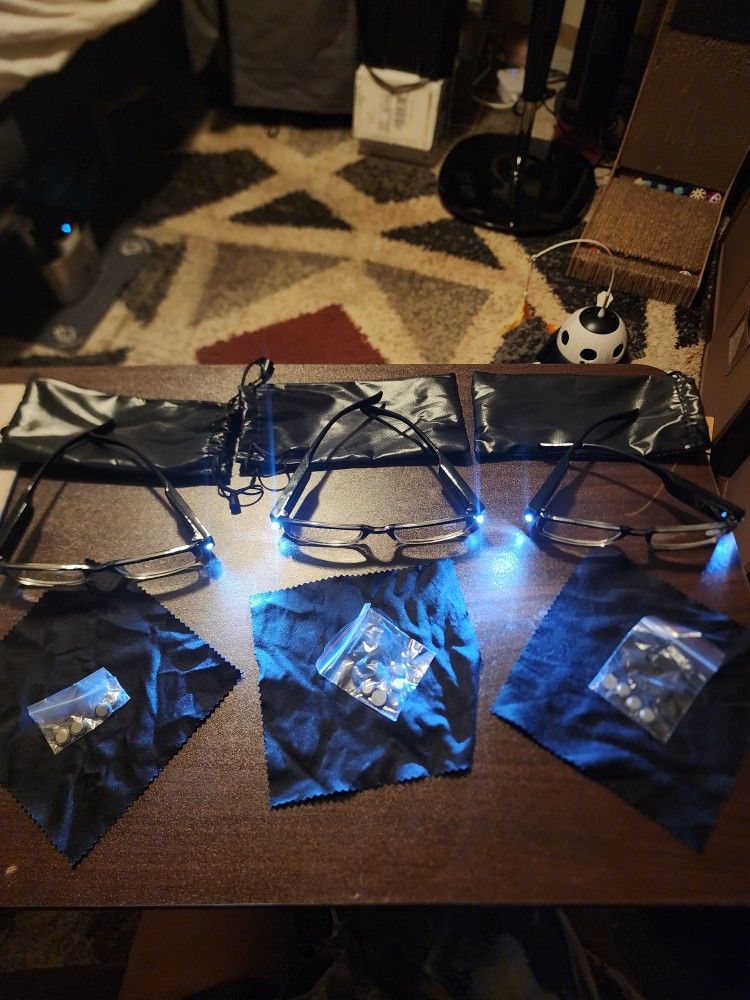 Three Pack Reading Glasses With Light And Magnifier