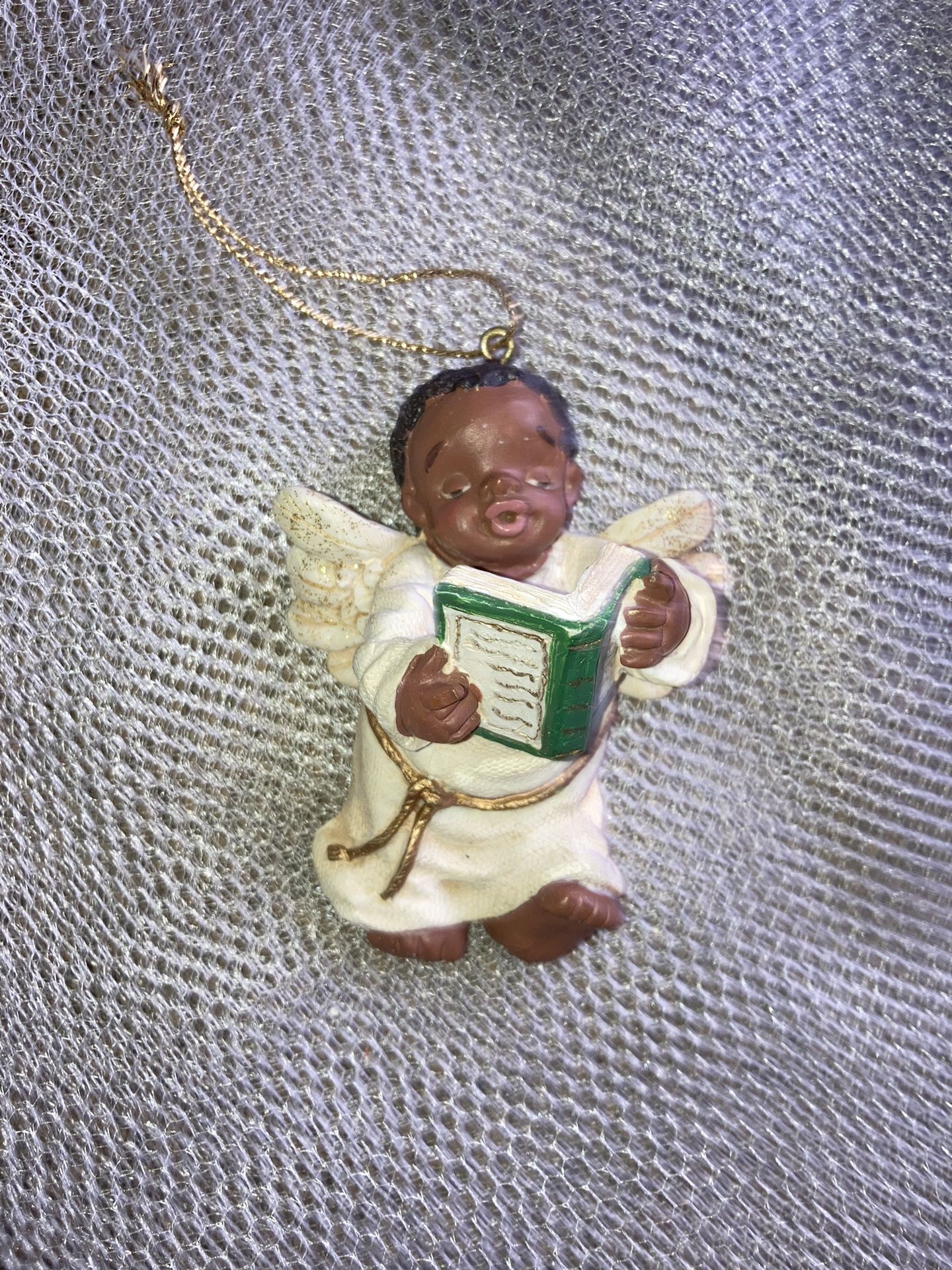 Ebony Treasures African American Angel Christmas Ornament 