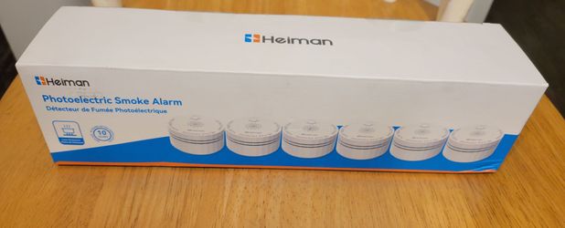 6-Pack / Heiman S1-S Ultra-Compact Photoelectric Smoke Alarm w/ 10-Year Battery
