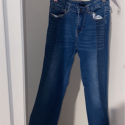 Blue Flare, Fringed Jeans 