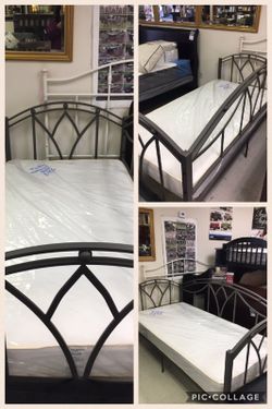 METAL TWIN SIZE DAY BED WITH MATTRESS NEW