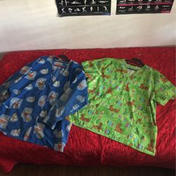 Vintage scrubs, Disney’s, Snow White, and the seven dwarves size 3 XL and Scooby Doo size 2 XL