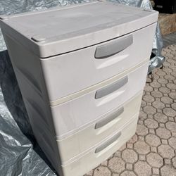 Plastic Storage Organizer With 4 Drawers 25”1/2W X 19”D X 35”1/2H $20 Firm On Price