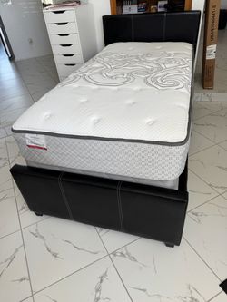 Twin Bed Frame with Mattress