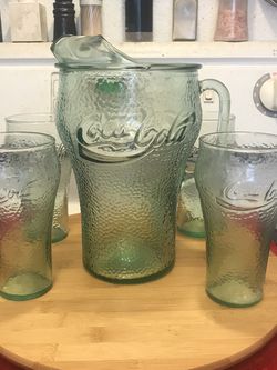 Coke Pitcher And Glasses