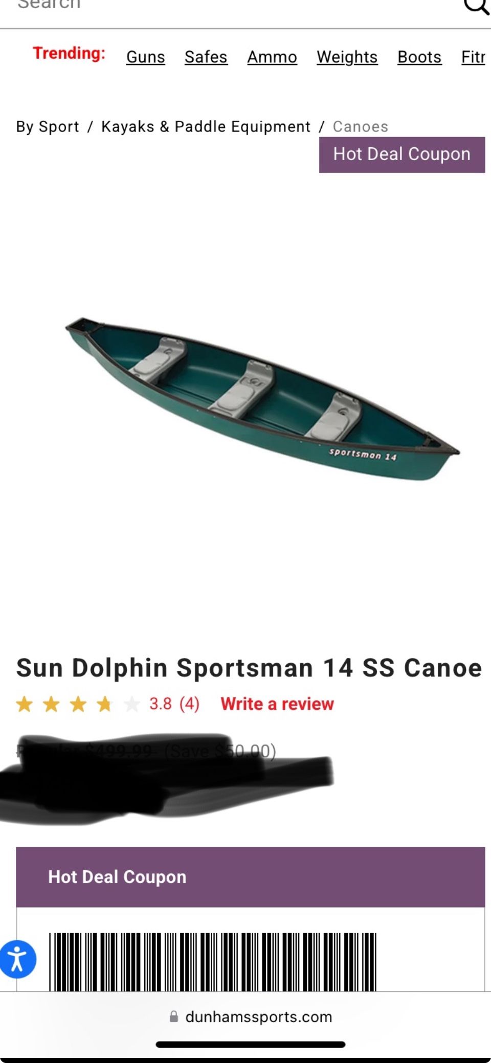 Sun Dolphin Sports Canoe And Motor Never Used