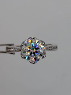 SALE! - 3CT Genuine Moissanite Diamond Alternative Ring, 18k Gold-Plated, 925 Sterling Silver