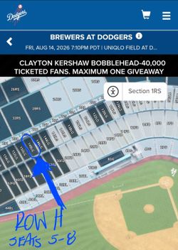 Brewers at Dodgers Tickets – Aug 14, 2026
