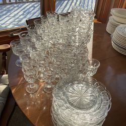 48 Pieces -Set Of 12 Argus Fostoria Clear Glassware