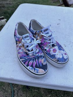 Women’s Flower Vans Shoes Size 11
