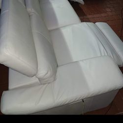 SECTIONAL GENUINE LEATHER RECLINER ELECTRIC ⚡ WHITE COLOR.. DELIVERY SERVICE AVAILABLE 🚚💥🚚