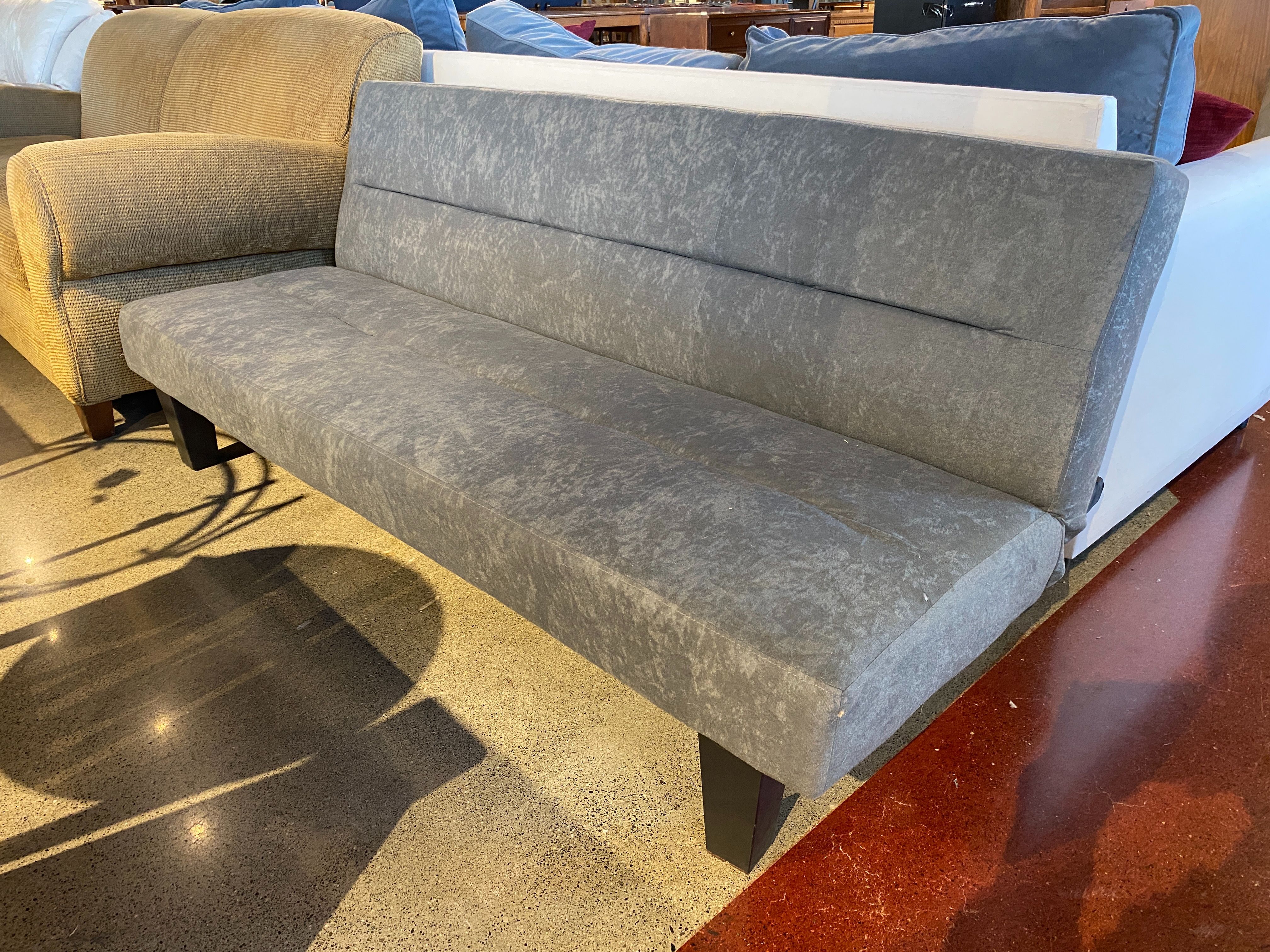 Light Grey Upholstered Futon Couch