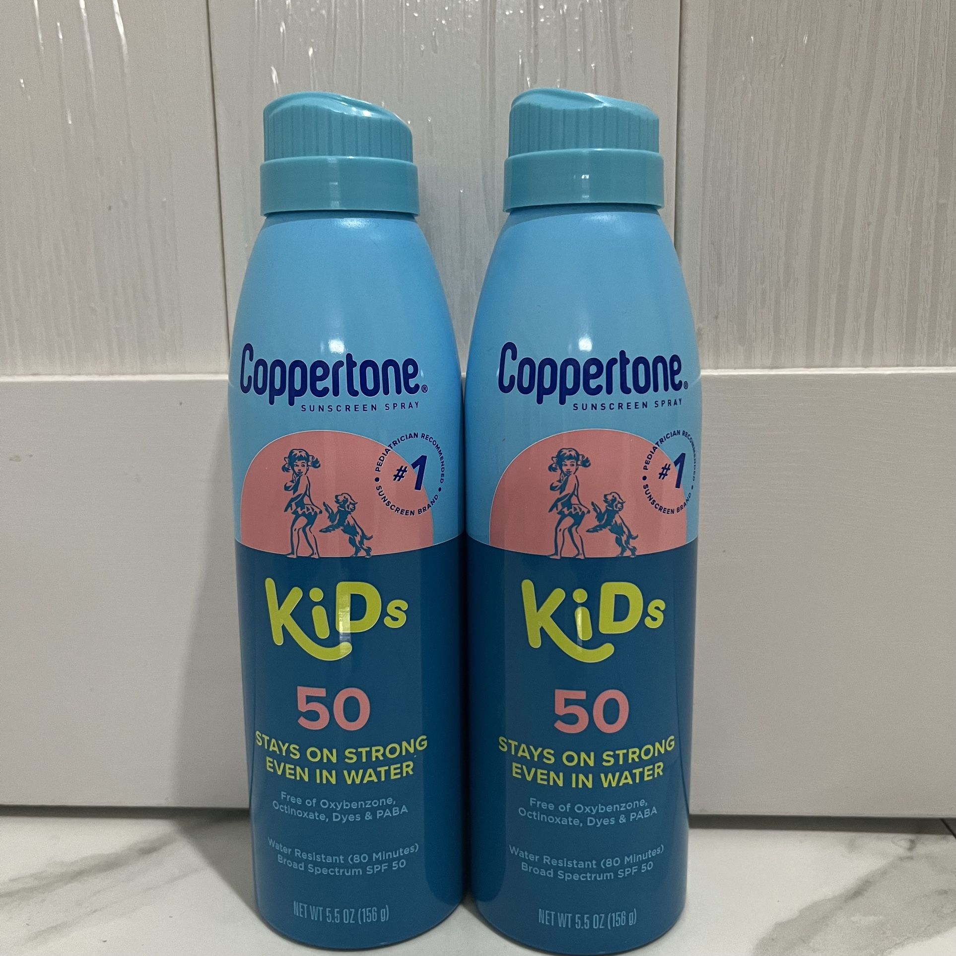 Coppertone Kids Sunscreen Spray, SPF 50 Spray Sunscreen for Kids, 5.5 Oz, Pack of 2
