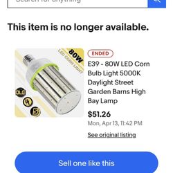 80W LED Corn Bulbs / High Bay Lights - E39 Mogul Base - New Open Box