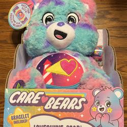 Care Bears 12" Loveshine Bear Super Soft Material - Bracelet Included - New
