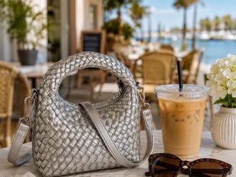 Ynbdtnu Woven Vegan Leather Crossbody Bag for Women | Lightweight small handbag