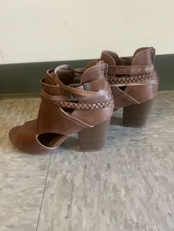 Brown Boho Block Heel Ankle Booties