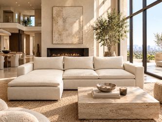Crate & Barrel Reversible Chaise Sectional Sofa Couch (Like New)