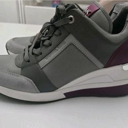 Michael Kors Wedge Sneaker Grey/Purple Sz 8.5