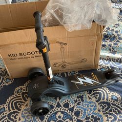 Kids Scooter New Push Gravity Steer Age 3+ Black