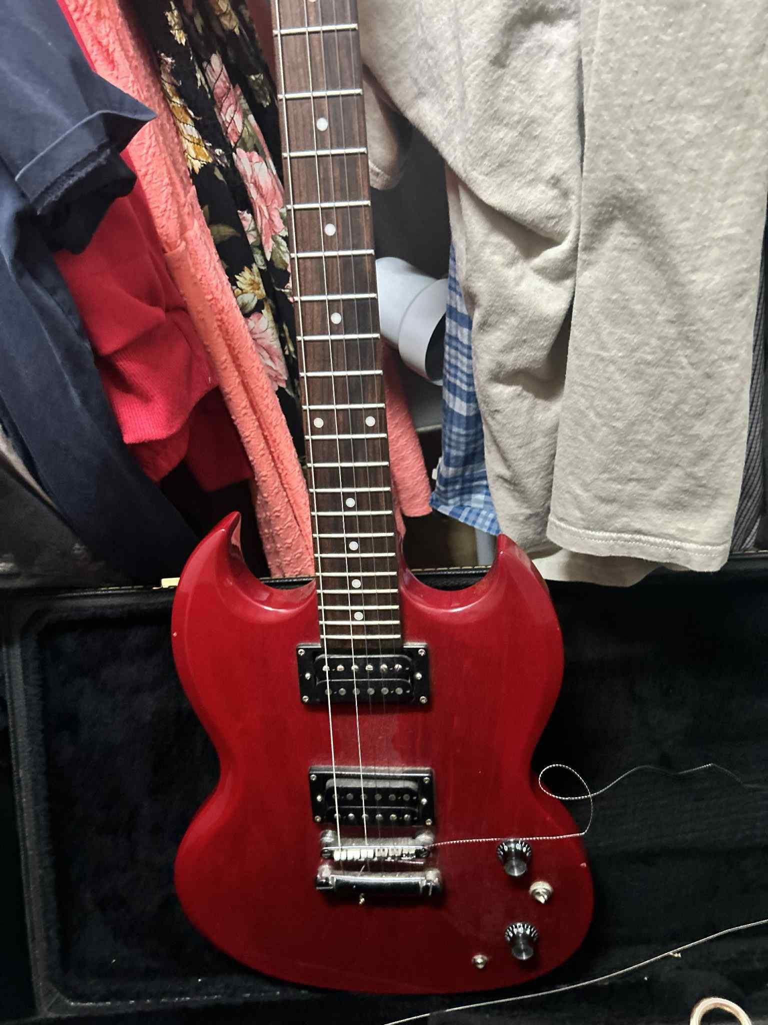 red electric guitar