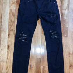 Amiri Jeans Bandana Men’s Size 34 Black Brand New