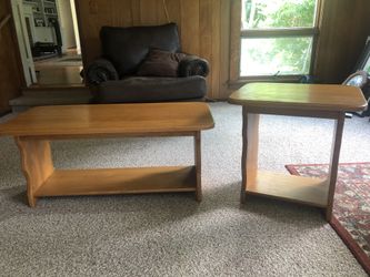 Matching Oak Coffee and End Table