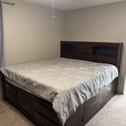 King Size Wooden Bed With Storage